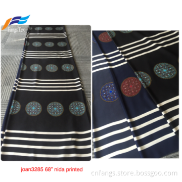 Anpassad 100% polyester Nida-utskrift Digital svart tyg